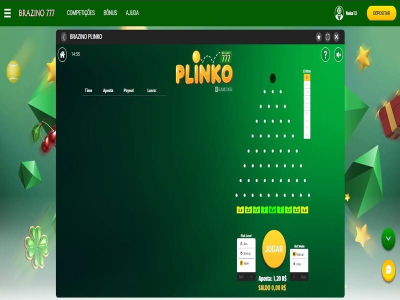 Exclusief Plinko-spel op Brazino777