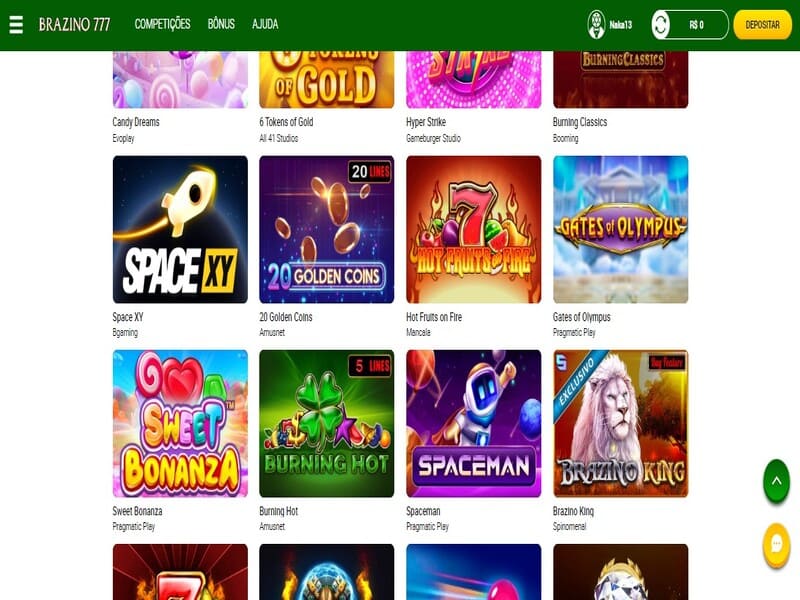 Speel verschillende soorten gokkasten bij Brazino 777 Casino