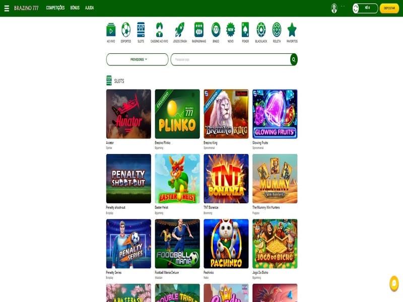 Online games and casinos at Brazino